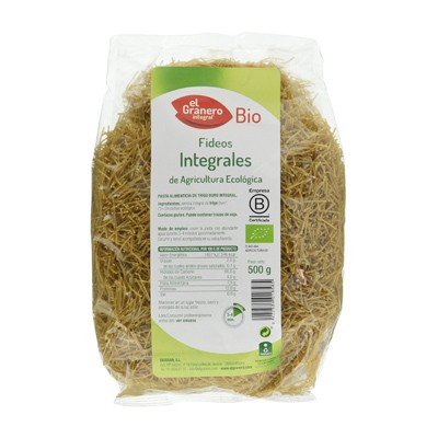 Bio Granero Fideos Integrales, 500 gr.