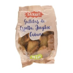 Sanavi Galletas de Espelta y Jengibre, 200g Bio.