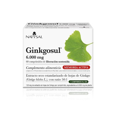 Natysal Ginkgosul, 6000mg, 60 cápsulas.