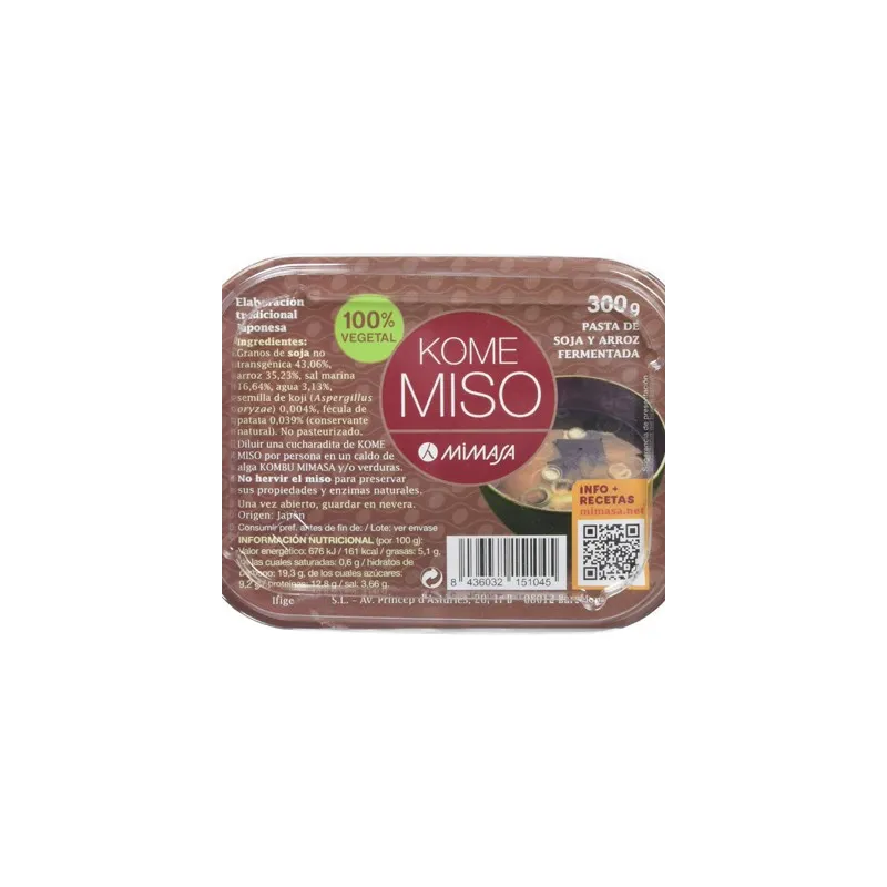 Kome Miso 300gr Mimasa | Farmacia Barata
