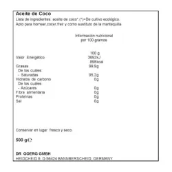 Dr Goerg Aceite de Coco BIO, 500 ml | Farmacia Barata Dr Goerg Aceite de Coco BIO, 500 ml | Farmacia Barata