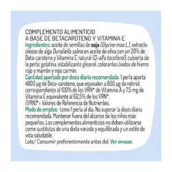 Betacaroteno Forte 60 cápsulas Granero | Farmacia Barata