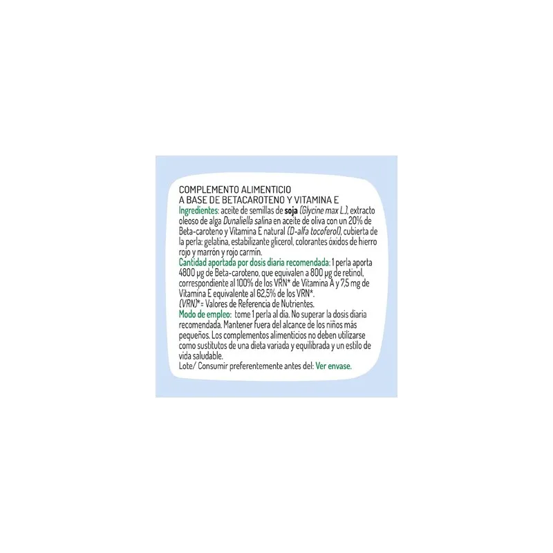 Betacaroteno Forte 60 cápsulas Granero | Farmacia Barata