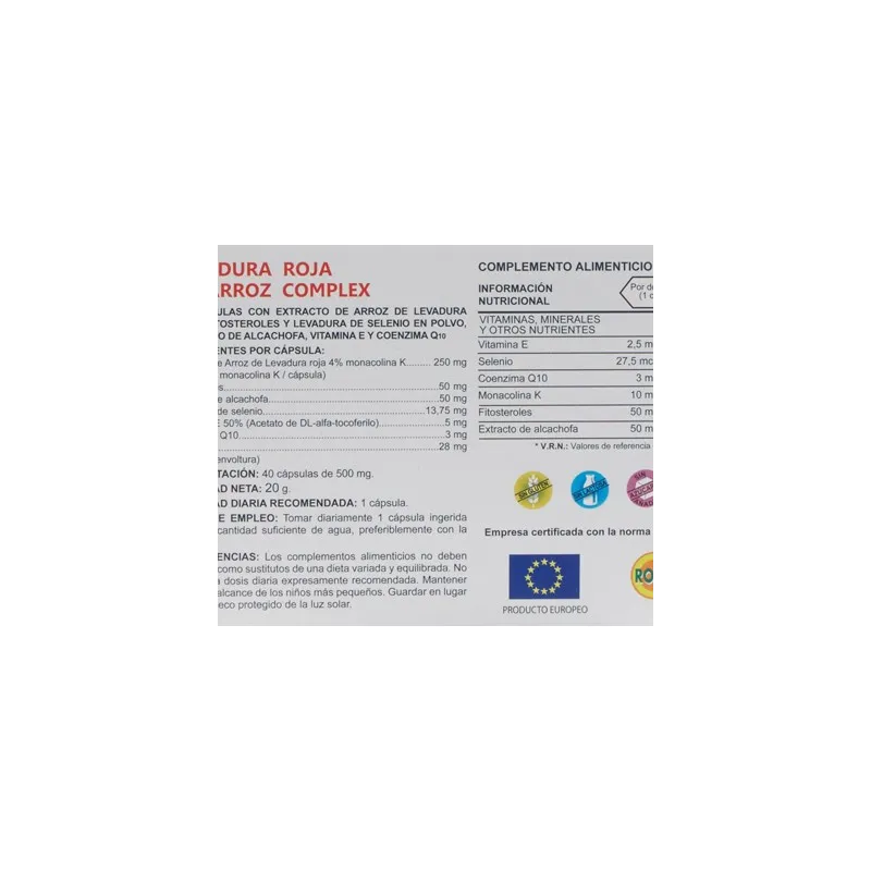 Levadura Roja Arroz 40cap Robis | Farmacia Barata Levadura Roja Arroz 40cap Robis | Farmacia Barata
