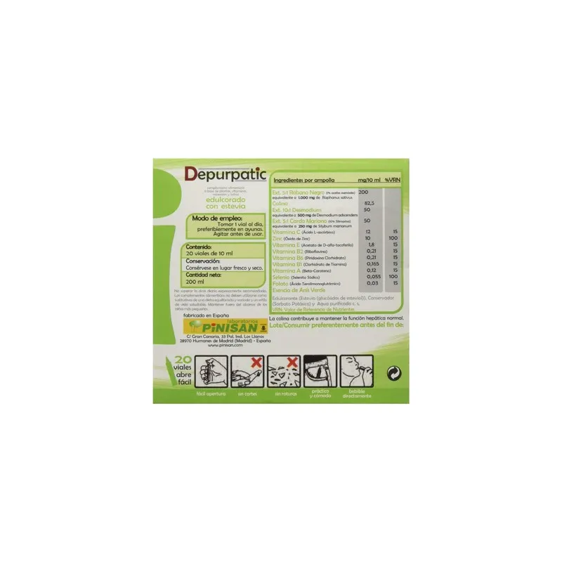Pinisan Depurpatic 20 ampollas | Farmacia Barata