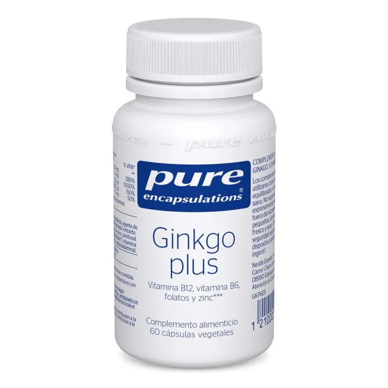 Pure Ginkgo plus, 60 Cápsulas Vegetales