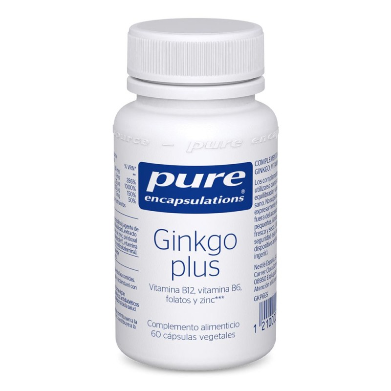 Pure Ginkgo plus, 60 Cápsulas Vegetales