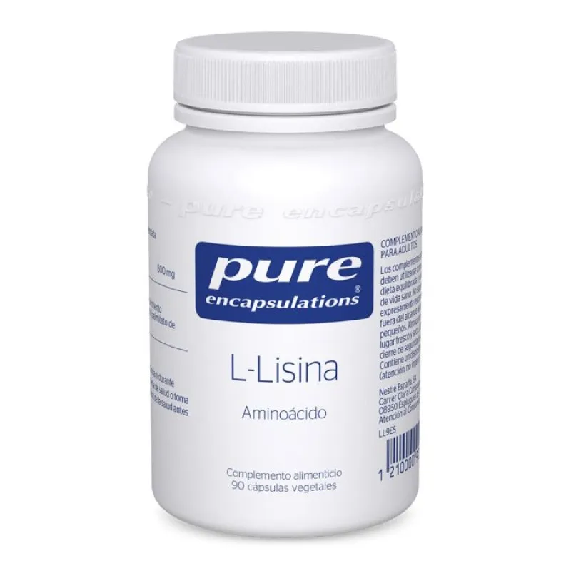 Pure L-Lisina, 90 Cápsulas Vegetales