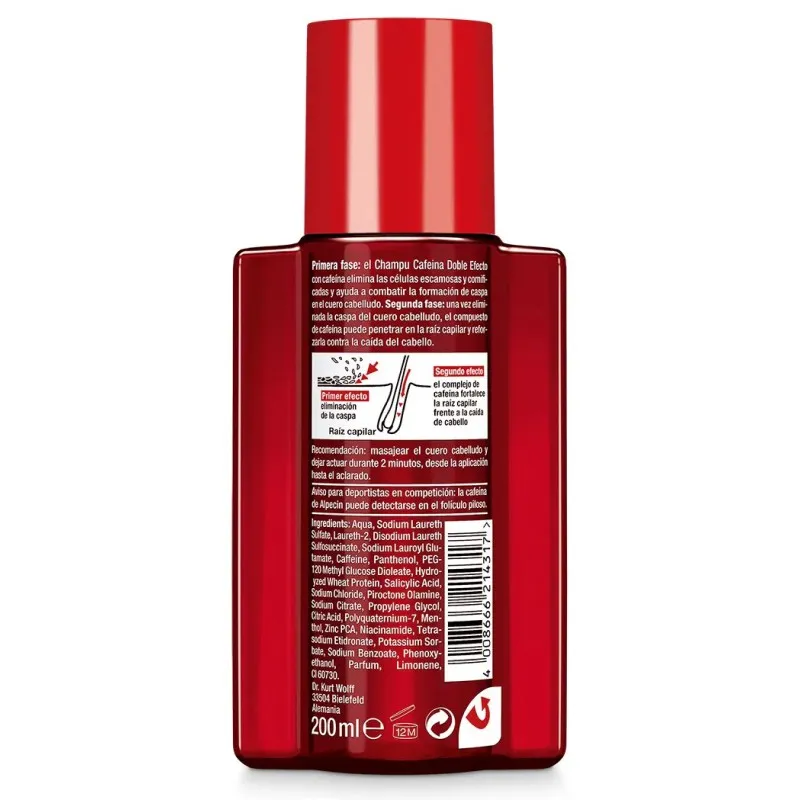 Alpecin Caffeine Champu Doble Efecto, 200 ml