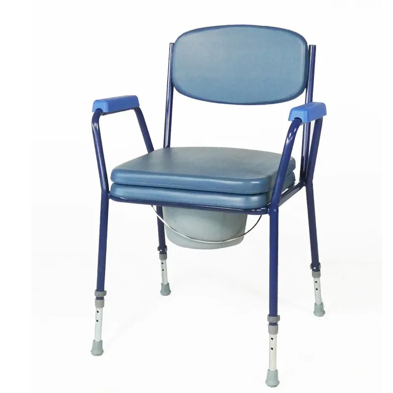 Silla Con Inodoro Azul C/Inodoro Fija  Ayudas