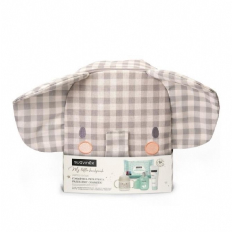 Suavinex Mochila Infantil Elefante Crema del Pañal 300 ml +Baby Cologne 100 ml + Toallitas + Biberon