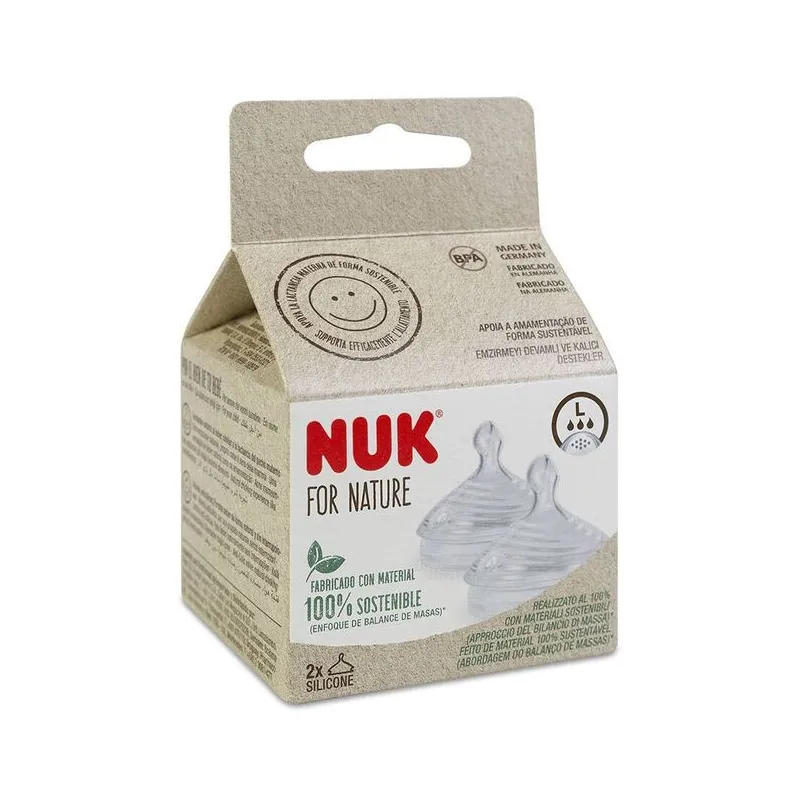 Nuk Nature Sense Tetina Ancha L,  2Ud.