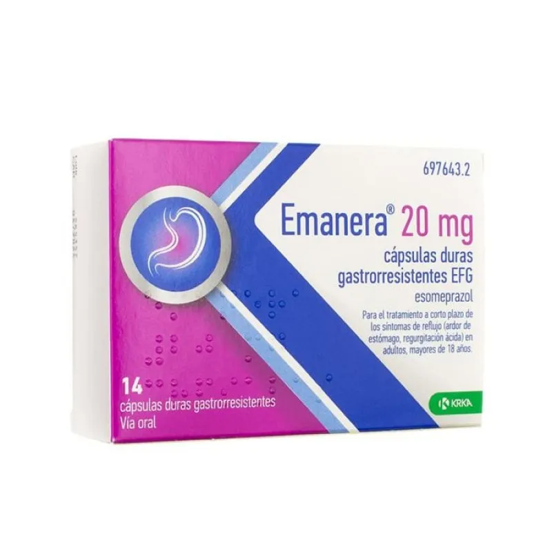 Emanera EFG 20mg, 14 capsulas gastrorresistentes Emanera EFG 20mg, 14 capsulas gastrorresistentes
