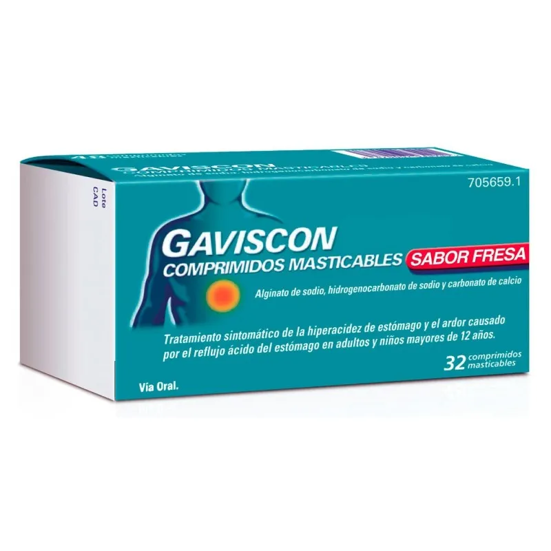 Gaviscon Sabor Fresa, 24 comprimidos masticables Gaviscon Sabor Fresa, 24 comprimidos masticables
