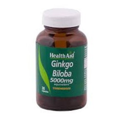 Health Aid Ginkgo Biloba, 30 Cápsulas de 5000 mg.