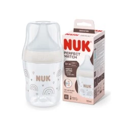 Nuk Biberon PP Silicona Perfect Match Flujo S Arcoiris, 150 ml