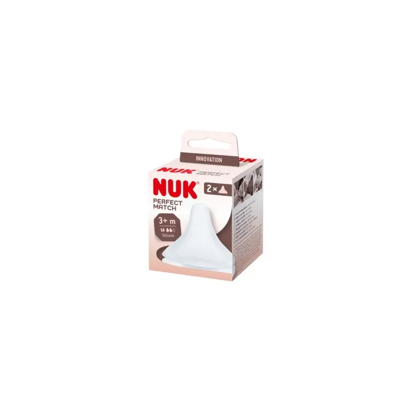 Nuk Tetina Silicona Anticolico Perfect Match Flujo M, 2 unidades Nuk Tetina Silicona Anticolico Perfect Match Flujo M, 2 unidades