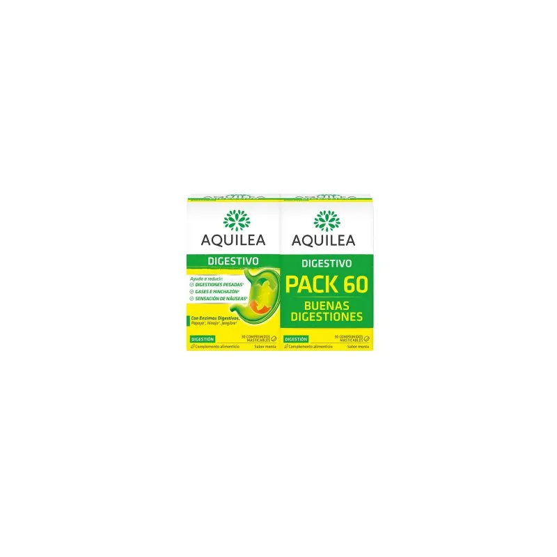 Aquilea Digestivo Sabor Menta duplo 2x30 comprimidos masticables