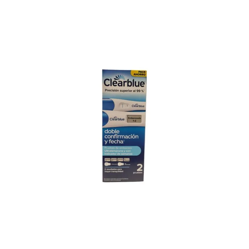 Clearblue Test de Embarazo Ultratemprana + Test Embarazo con Indicador de Semanas, 2 unidades
