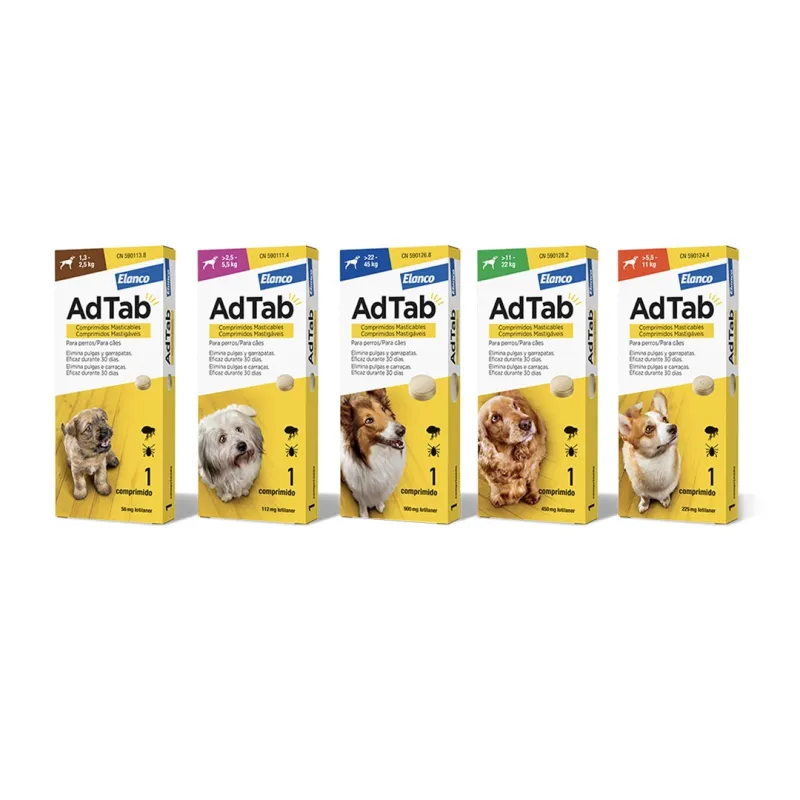 Adtab 112 mg comp. masticable perro 2,5-5,5 kg 1 comp