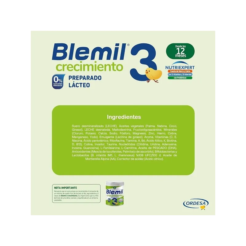 Blemil 3 crecimiento ingredientes Blemil 3 crecimiento ingredientes