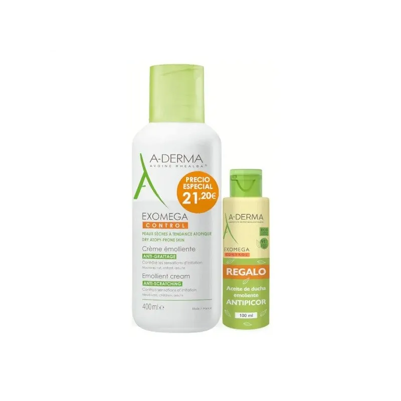 A-derma exomega crema emoliente con aceite de ducha de regalo