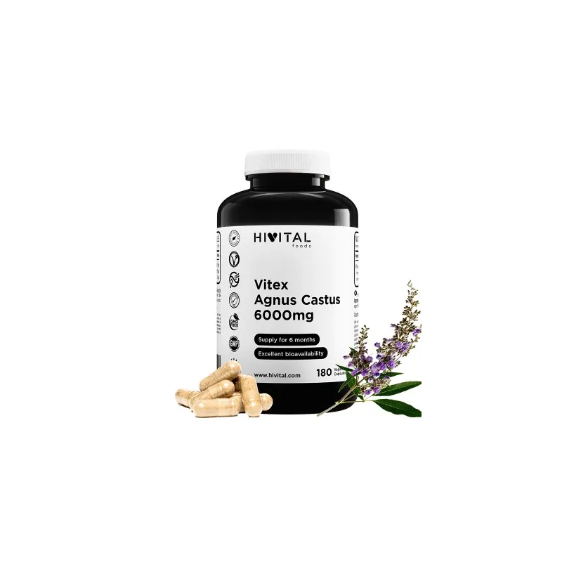 Hivital Vitex Agnus Castus 6000 mg, 180 capsulas