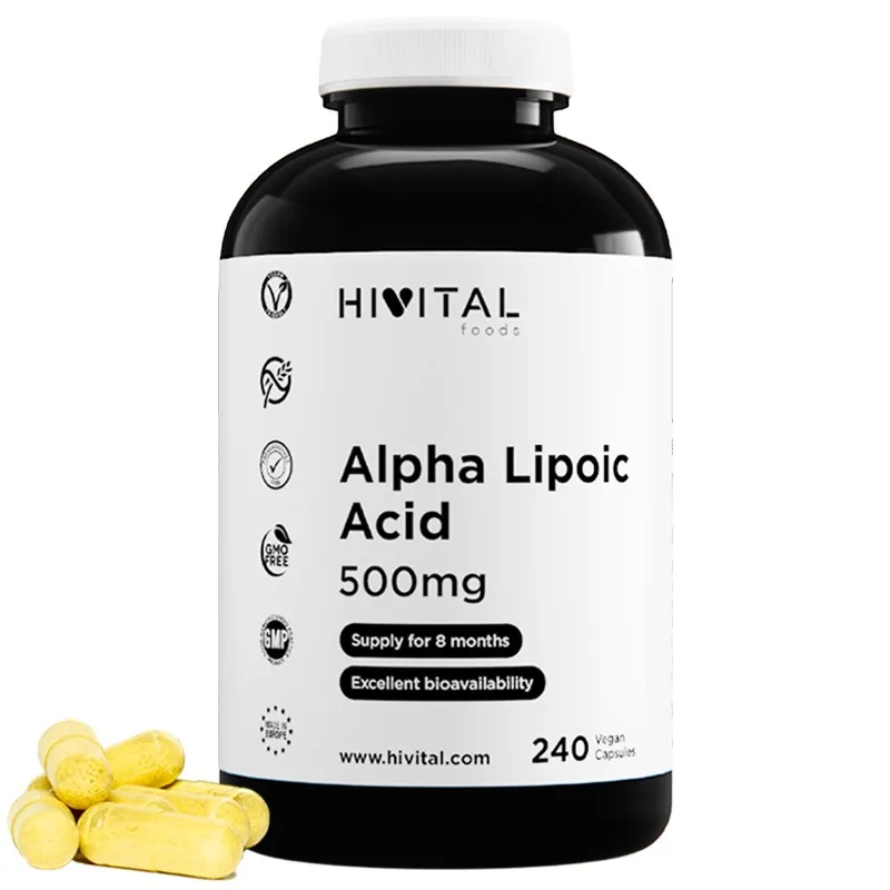 Hivital Ácido Alfa Lipoico 500 mg, 240 capsulas Hivital Ácido Alfa Lipoico 500 mg, 240 capsulas