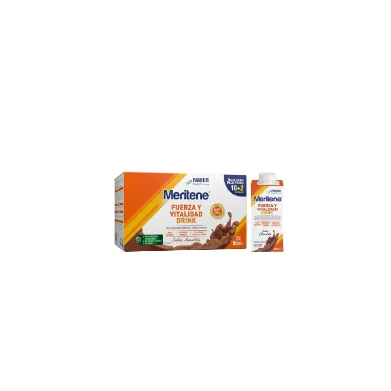 Meritene Fuerza y Vitalidad Drink sabor Chocolate, 12 x 125 ml