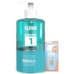 Isdin Acniben limpiador gel matificante, 400 ml + Regalo Fusion Water Isdin Acniben limpiador gel matificante, 400 ml + Regalo Fusion Water