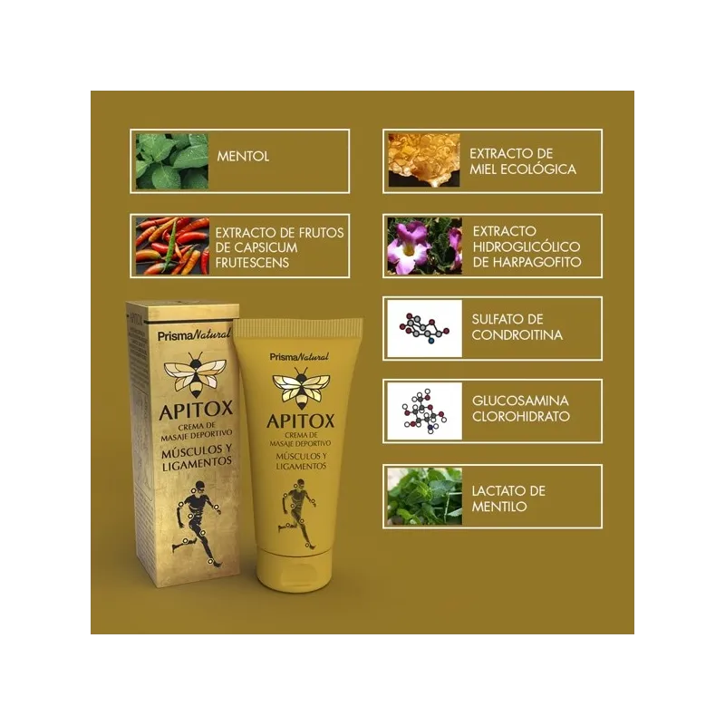 Apitox Crema de Masaje Deportivo ingredientes Apitox Crema de Masaje Deportivo ingredientes