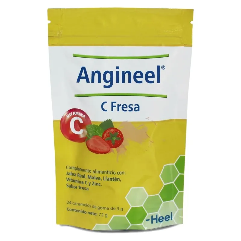 Angineel C Fresa, 24 caramelos de goma Angineel C Fresa, 24 caramelos de goma
