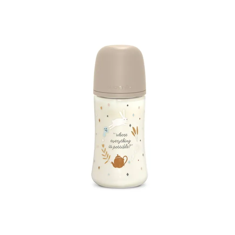 Suavinex Wonderland biberón beige tetina fisiológica SX PRO flujo medio, 270 ml Suavinex Wonderland biberón beige tetina fisiológica SX PRO flujo medio, 270 ml