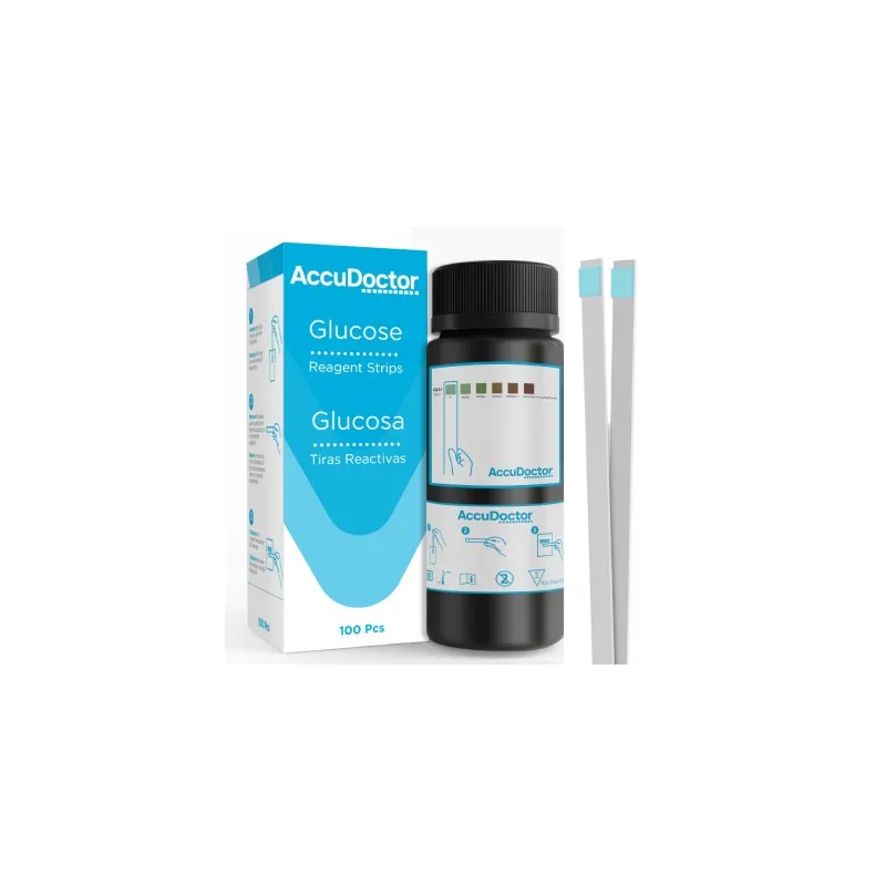 Accudoctor Tiras de orina 1 parámetro: Glucosa, 100 Tiras