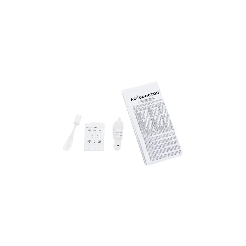 Accudoctor Test multidrogas en saliva THC/COC/MET, Caja 2 pruebas