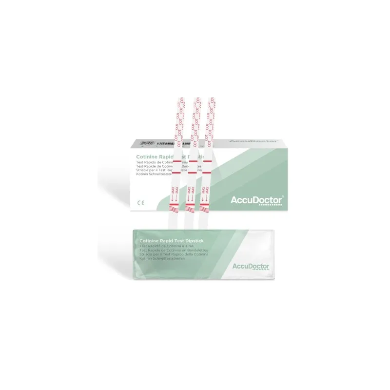 Accudoctor Test de cotinina en orina 300 ng/ml, Caja 10 pruebas