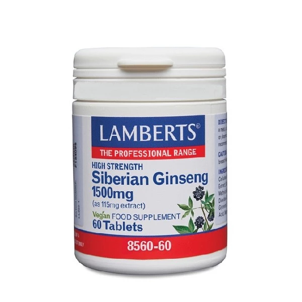 LAMBERTS Ginseng Siberiano 1.500mg, 60 comprimidos.