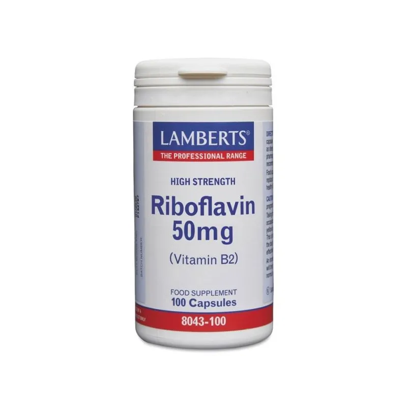 LAMBERTS Riboflavina 50 mg, 100 cápsulas.