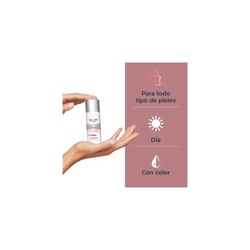 Eucerin Anti-pigment crema de día SPF30 tono medio, 50 ml.