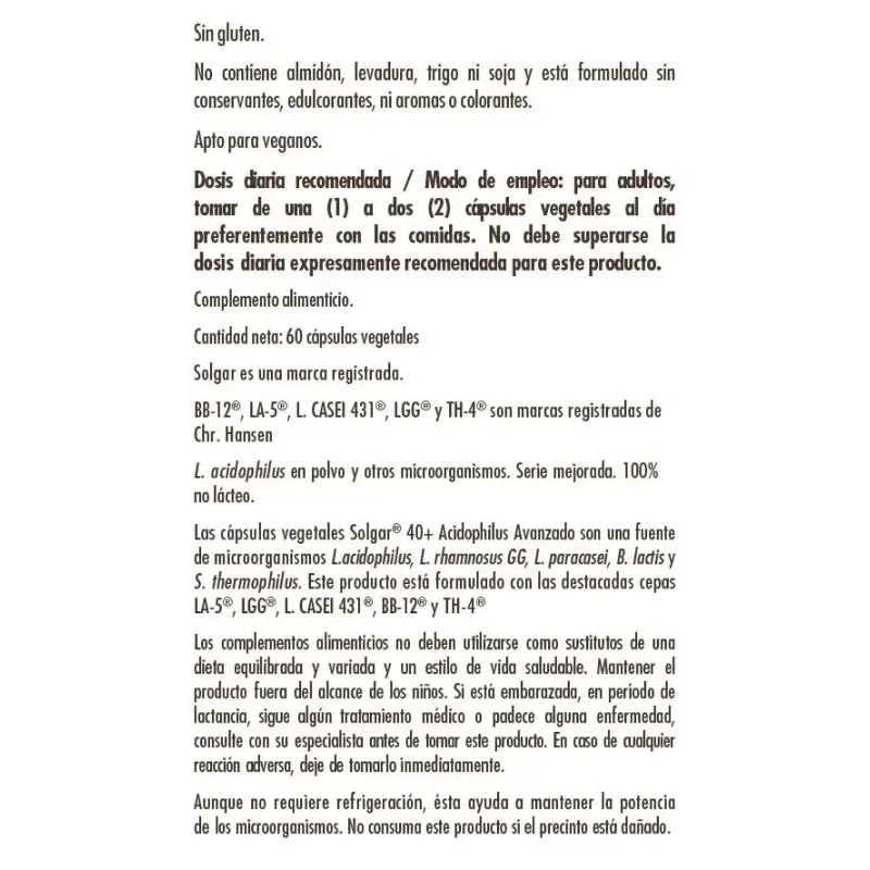 Solgar Advanced 40+ Acidophilus, 60 Caps. Solgar Advanced 40+ Acidophilus, 60 Caps.