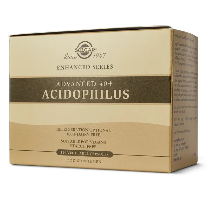 Solgar Advanced 40 + Acidophilus, 120 Cápsulas Vegetales. Solgar Advanced 40 + Acidophilus, 120 Cápsulas Vegetales.