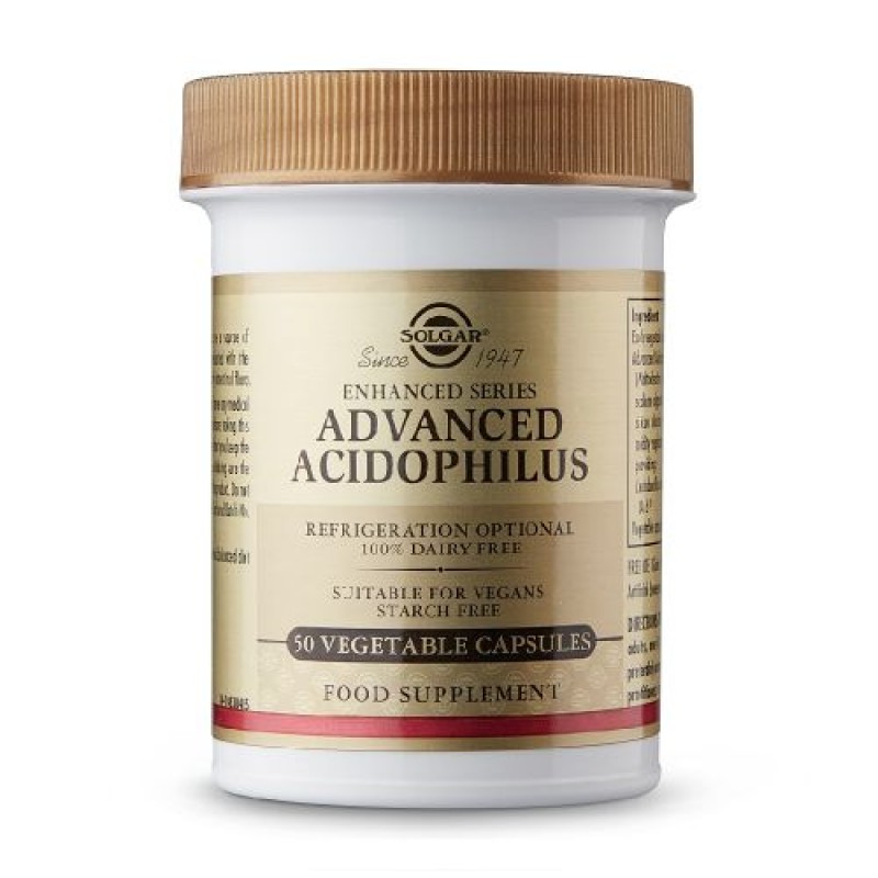 Solgar Acidophilus Avanzado (No Lácteo), 50 Cápsulas Vegetales.