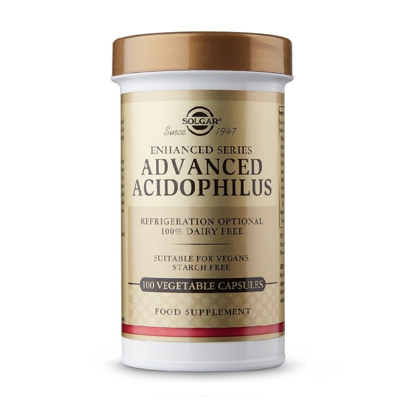 Solgar Acidophilus Avanzado no Lácteo, 100 Cápsulas Vegetales.