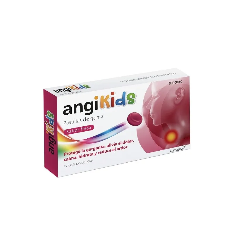Angikids Fresa, 15 pastillas de goma