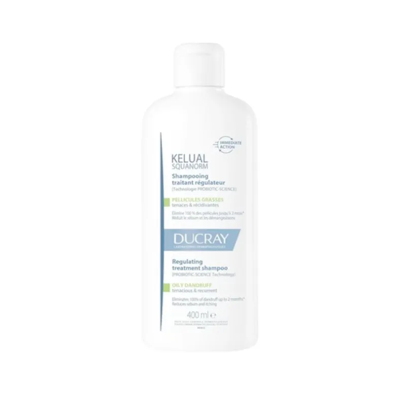 Ducray Kelual Squanorm Champú Tratante Regulador Caspa Grasa, 400 ml