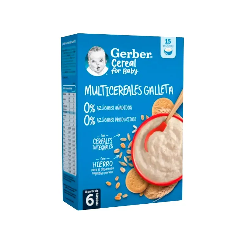 Gerber Multicereales Galleta 0% Azucares, 270 gramos