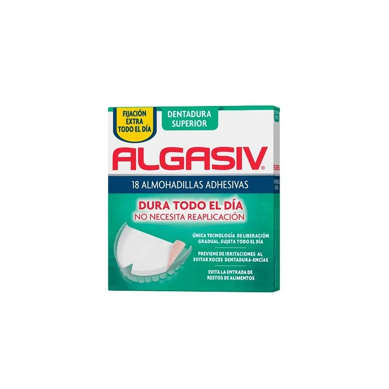 Algasiv almohadillas adhesivas dentadura superior, 18 unidades Algasiv almohadillas adhesivas dentadura superior, 18 unidades
