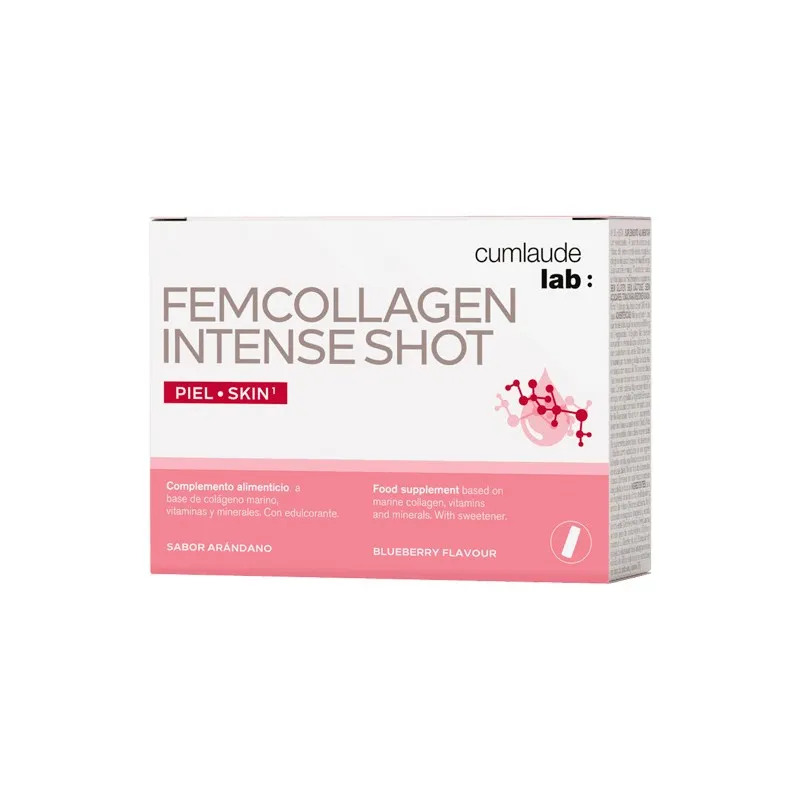 Cumlaude Femcollagen Intense Shot Sabor Arandano, 7 viales de 25 ml