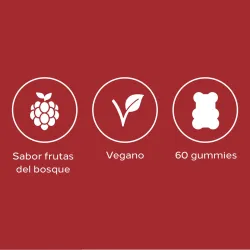 Cumlaude Femgummy Antiox Sabor Frutas del Bosque, 60 gummies