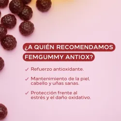 Cumlaude Femgummy Antiox Sabor Frutas del Bosque, 60 gummies